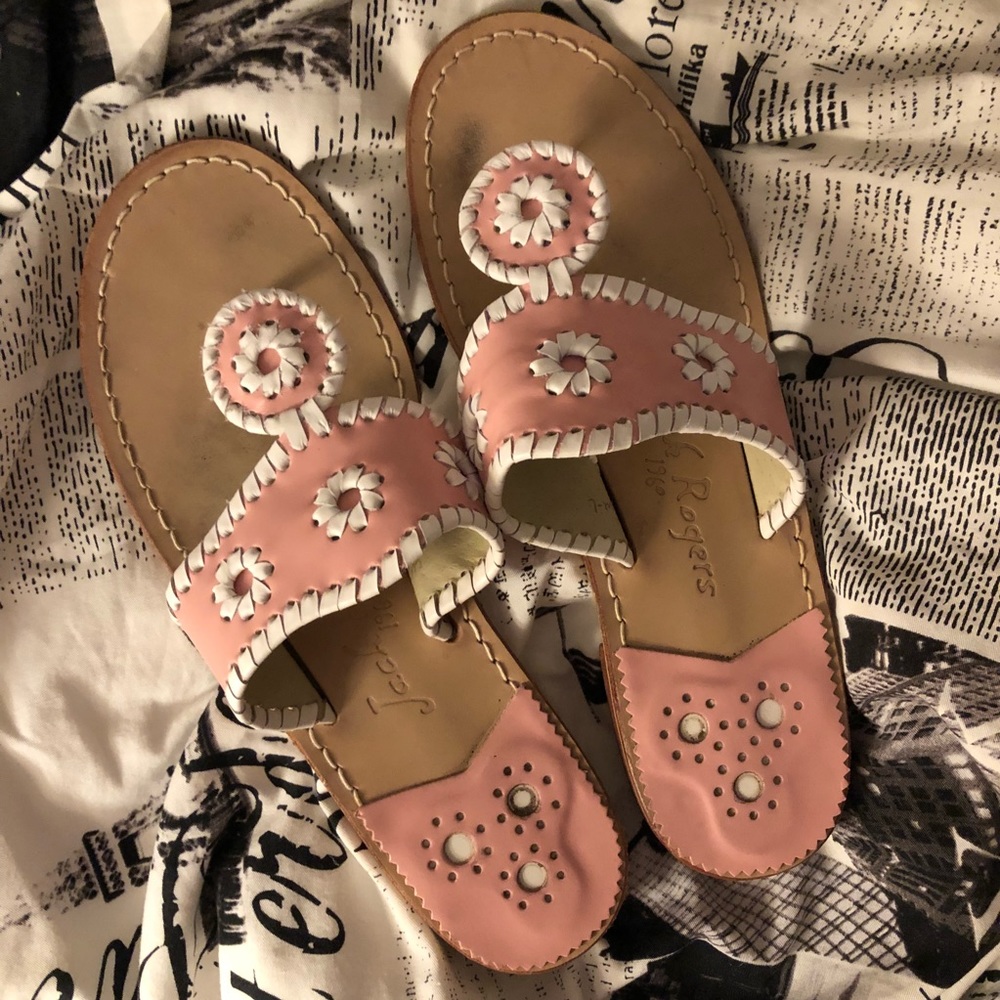 Pink & White Jack Rogers